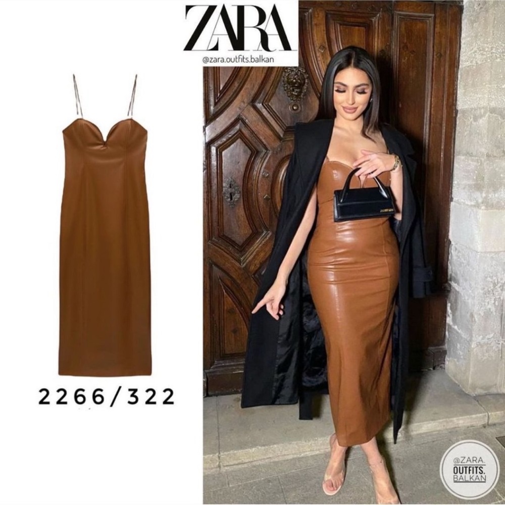 ZARA FAUX LEATHER DRESS - Picture 11 of 15